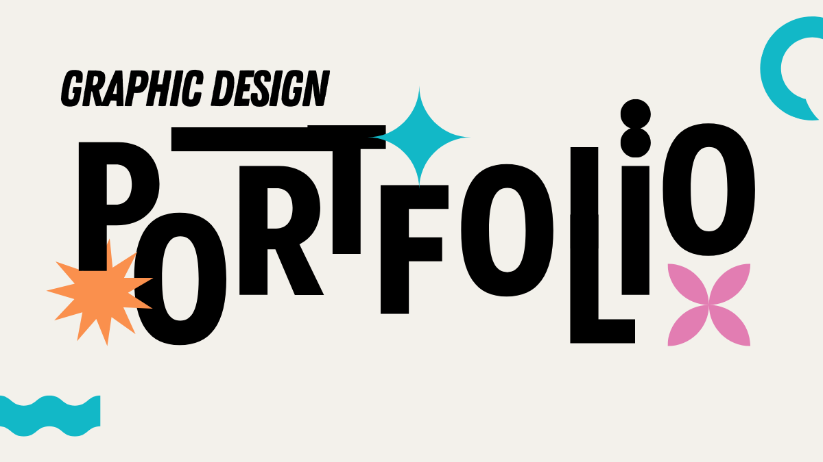 black and blue bold photo centric graphic design portfolio presentation