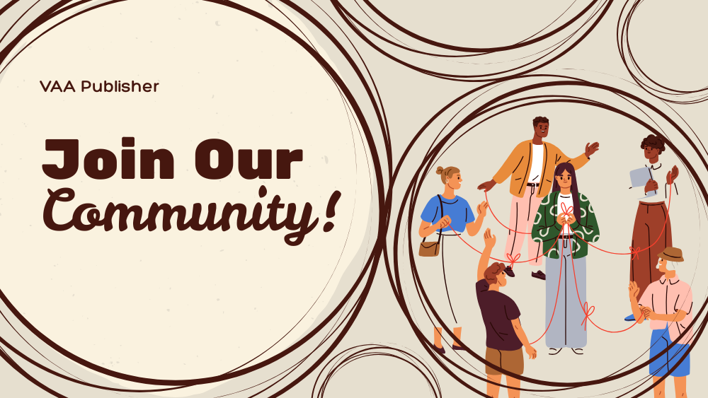 cream and brown illustrated circle pattern style join our community twitter post