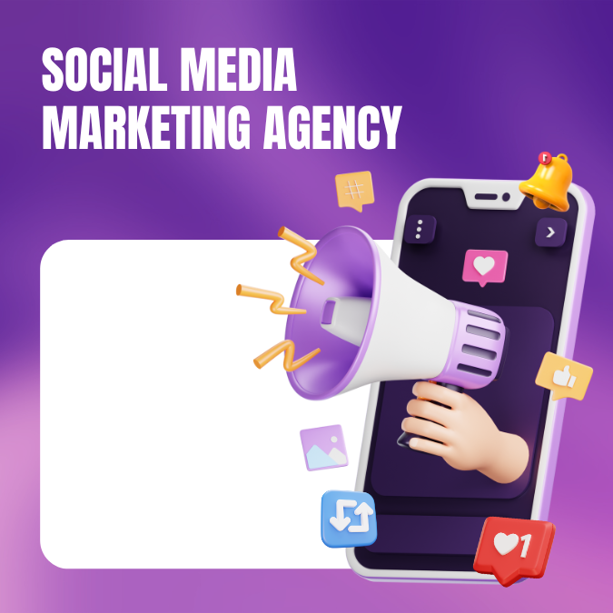purple gradient 3d modern social media marketing agency instagram post